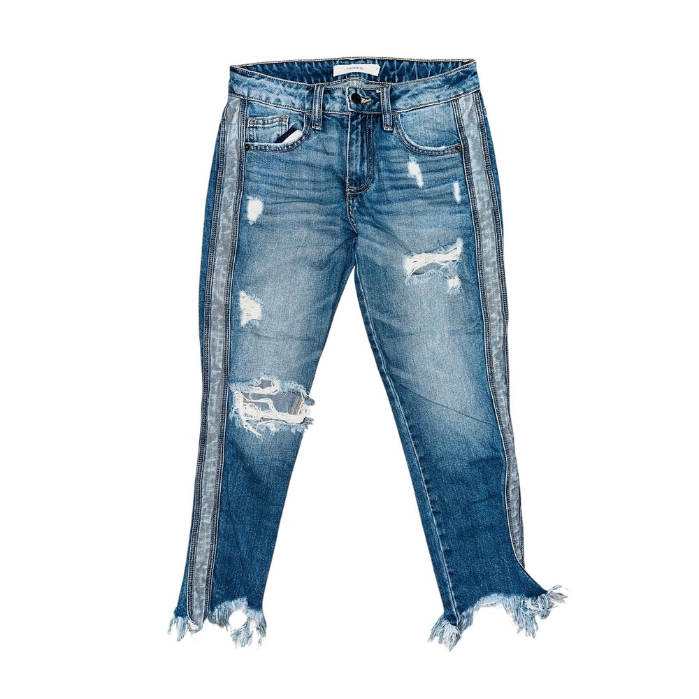 Hidden Buckle Jeans Womens Size 24 Distressed Frayed Hem‎ Ankle Skinny Jeans